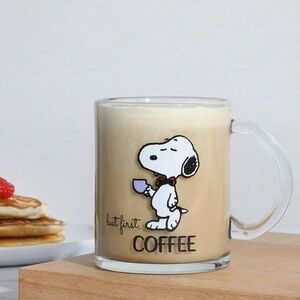 Snoopy Glass Coffee Mug (18 oz)